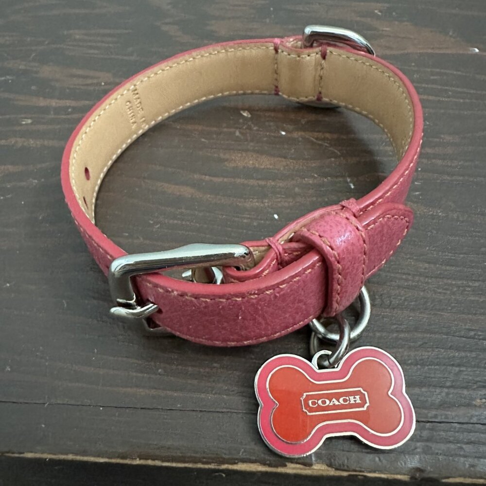 Pink Coach Dog Collar and Leash
